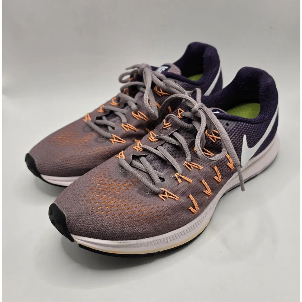 Nike Air Zoom Pegasus 33 Purple Athletic Running Shoes 831356-500 Women Size 10